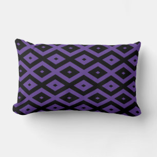 Coussin Rectangle Motif violet et diamant noir