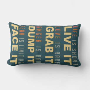 Coussin Rectangle Motivational Life Conseil jeter l'oreiller