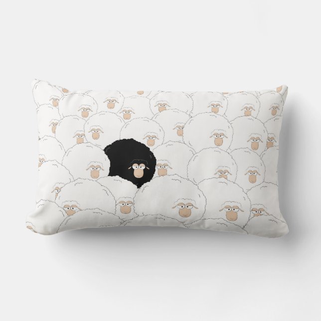 Coussin Rectangle Moutons noirs (Recto)