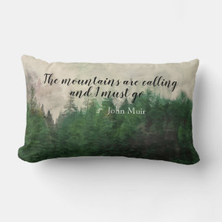 Coussin Rectangle Muir quote mountain pine trees landscape art