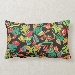 Coussin Rectangle Muppets  Kermit et Motif animal tropicaux