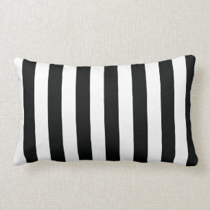 Coussin Rectangle Mydeas Bandes épaisses noires et blanches