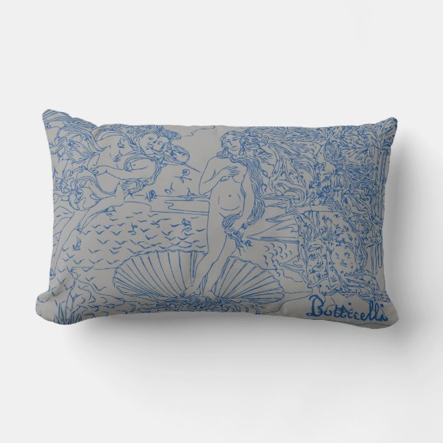 Coussin Rectangle Naissance de Vénus Sandro Botticelli Blue Grey (Recto)