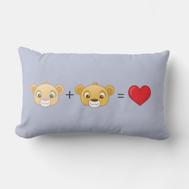 Coussin Rectangle Nala+Simba=Amour (Recto)