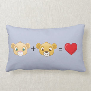 Coussin Rectangle Nala+Simba=Amour