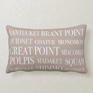 Coussin Rectangle Nantucket place la noisette beige nautique et le