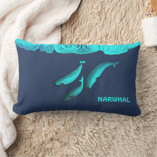 Coussin Rectangle Narwhal Sous La Glace