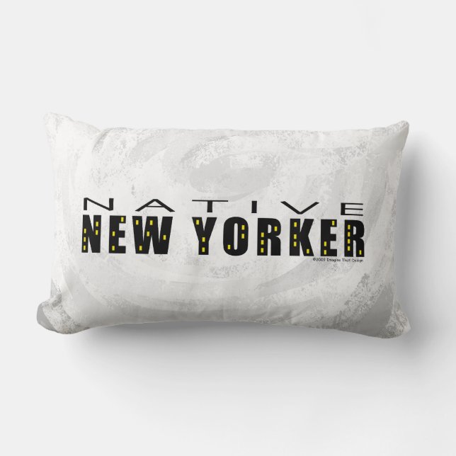 Coussin Rectangle Natif New Yorkais noir (Recto)
