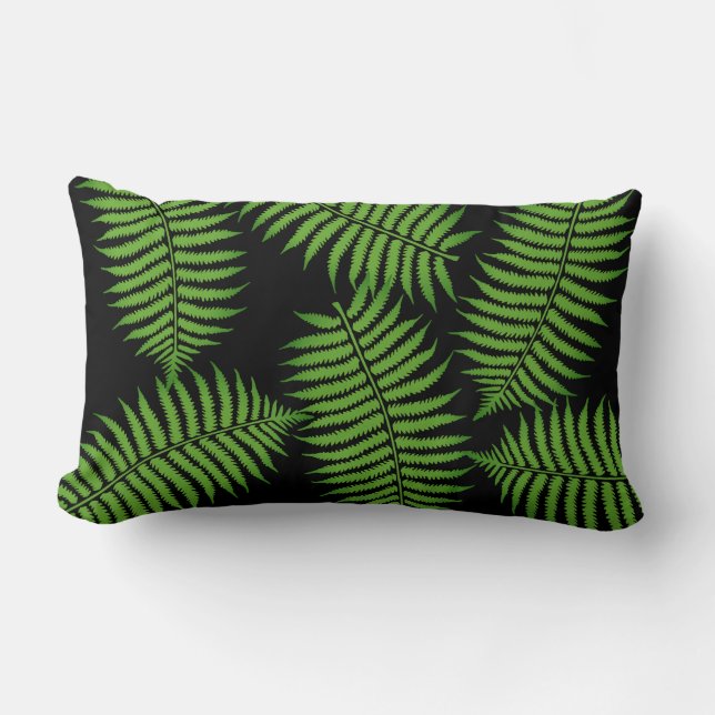 Coussin Rectangle nature moderne noir et vert poitrine d'oreiller (Recto)
