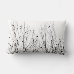 Coussin Rectangle Nature Noire Et Blanche