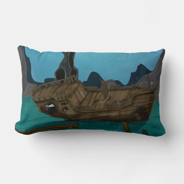 Coussin Rectangle Naufrage sous-marin (Recto)