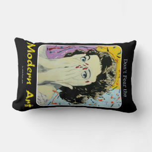 Coussin Rectangle 'Ne craignez pas l'art moderne ! ' sur un