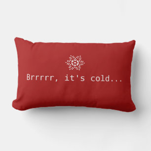 Coussin Rectangle Neige Brrrrr il est rouge confortable d'hiver