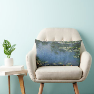 Coussin Rectangle Nénuphars de Claude Monet, Fleurs Vintages