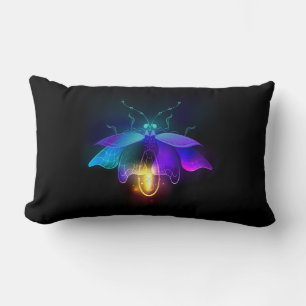 Coussin Rectangle Neon Firefly sur noir