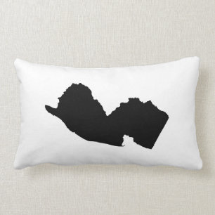 Coussin Rectangle New Jersey en noir et blanc