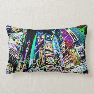 Coussin Rectangle New York City au néon