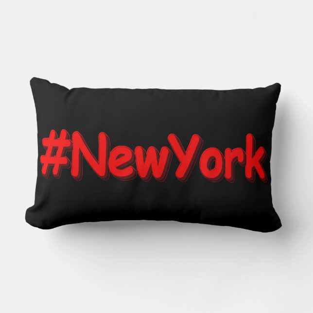 Coussin Rectangle "#NewYork" Joli design. Commandez dès maintenant  (Recto)