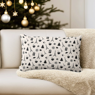 Coussin Rectangle Noël à Paris   Motif