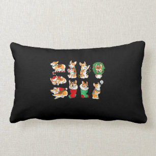 Coussin Rectangle Noël de Noël de Corgi Père Noël