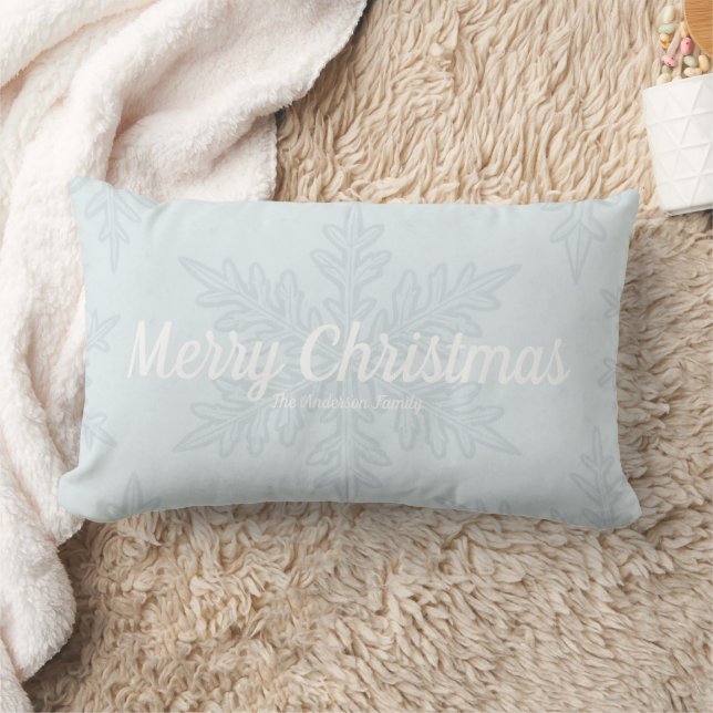 Coussin Rectangle Noël Flocon de Neige Bleu Clair  (Couverture)