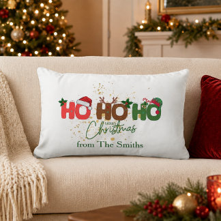 Coussin Rectangle Noël Ho Ho Ho personnalisé