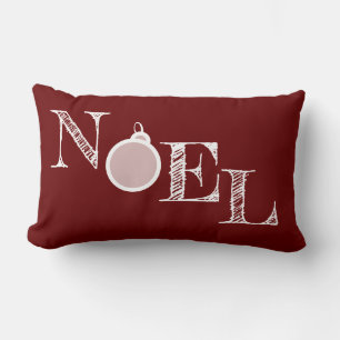 Coussin Rectangle Noel Maroon Vacances Pillow