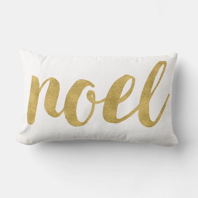 Coussin Rectangle Noel Moderne En Or Festif Vacances Décoratif (Recto)