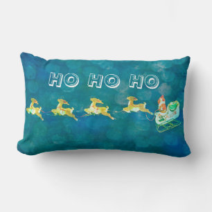 Coussin Rectangle Noël Père Noël Sleigh HO HO Personnalisé