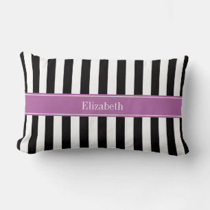 Coussin Rectangle Noir blanc éclaboussure Orchidée Nom du ruban Mono