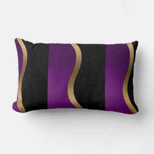 Coussin Rectangle Noir violet or