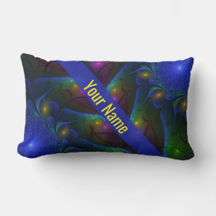 Coussin Rectangle Nom d'art fractal abstrait moderne lumineux coloré