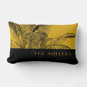 Coussin Rectangle Nom de famille Conception moderne de feuilles de