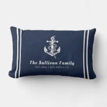 Nom de famille nautique personnalisé bleu marine p