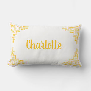 Coussin Rectangle Nom de la Chinoiserie jaune