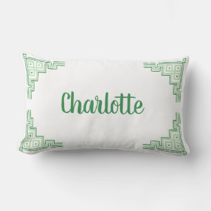 Coussin Rectangle Nom de la Chinoiserie verte