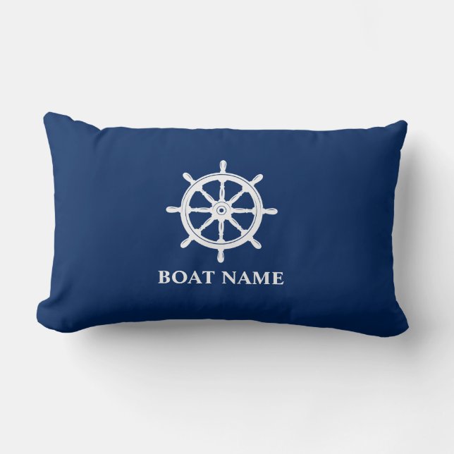 Coussin Rectangle Nom du bateau Navires nautiques Roue Helm Marine B (Recto)