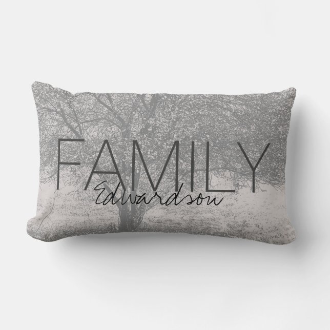 Coussin Rectangle Nom moderne de monogramme de famille de nature de (Recto)