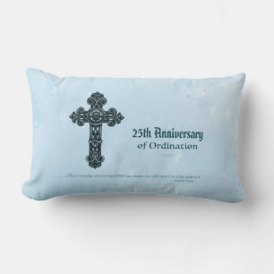 Coussin Rectangle Nom personnalisé & Anniversaire Année Ordination,