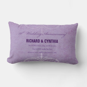 Coussin Rectangle Noms personnalisés, 50e anniversaire du Mariage à