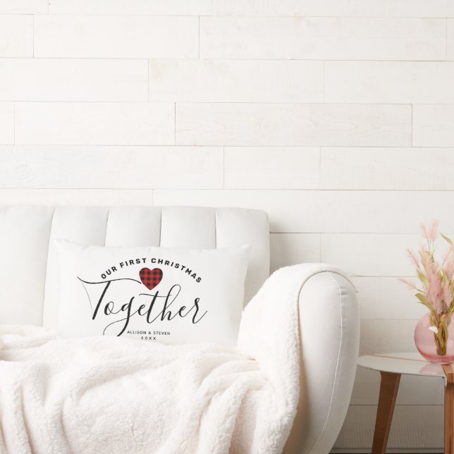 Coussin Rectangle Nos premiers couples de fermiers de Noël personnal (Canapé)