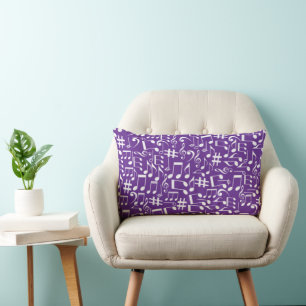 Coussin Rectangle Notes de musique blanches dansantes Amateurs de mu