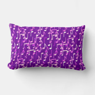 Coussin Rectangle Notes de musique imprimées - violet pourpre, multi