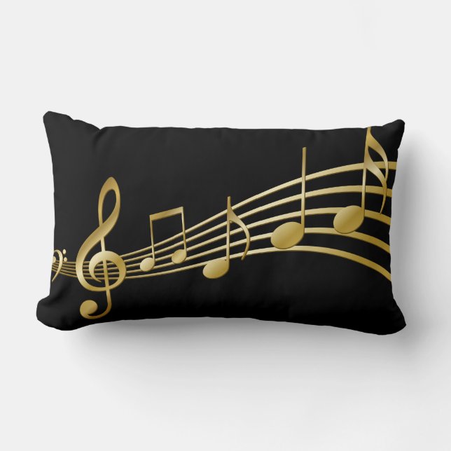 Coussin Rectangle Notes d'or principales de violon (Recto)