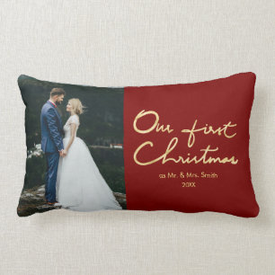 Coussin Rectangle Notre premier Noël en tant que M. & Mme Nouvelle