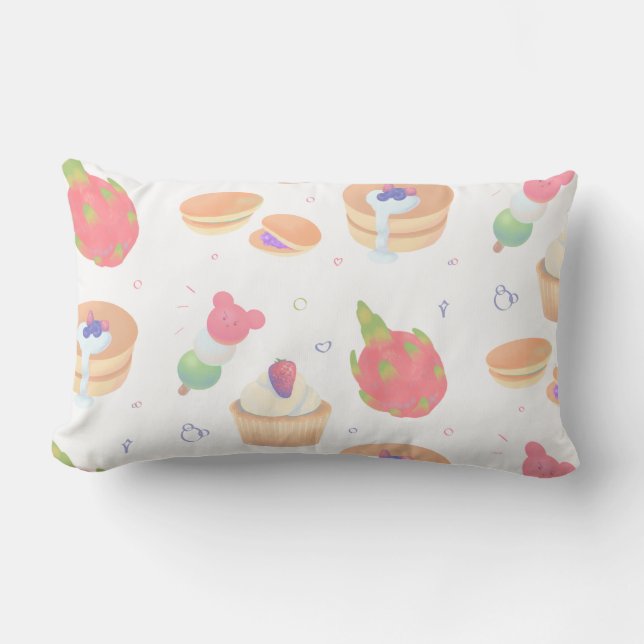 Coussin Rectangle Nourriture mignonne et sucrée  (Recto)