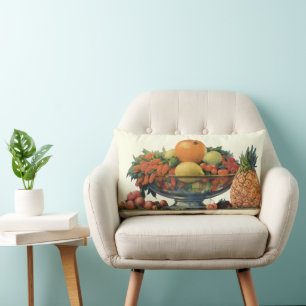 Coussin Rectangle Nourriture vintage, Fruits assaisonnés dans un bol