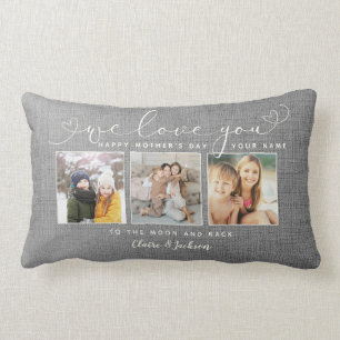 Coussin Rectangle Nous t'aimons Maman Famille Photo Collage Modern R