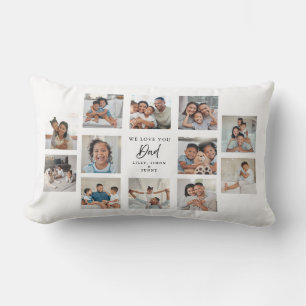 Coussin Rectangle Nous t'aimons Papa 12 Photos Montage personnalisé 