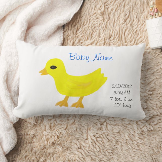 Coussin Rectangle Nouveau bébé garçon en caoutchouc Ducky réversible (Couverture)